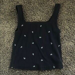 Old Navy Blue Embellished Crop Tank Top